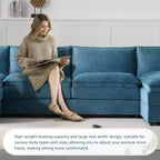 Canapé modulaire sectionnel en U 6 pièces en chenille Polibi avec deux poufs et des coussins à double couche