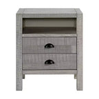 Table de chevet en bois Alaterre Furniture Windsor à 2 tiroirs avec étagère ouverte Table de chevet rustique vieillie avec glissières métalliques pour chambre d'enfant