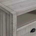 Table de chevet en bois Alaterre Furniture Windsor à 2 tiroirs avec étagère ouverte Table de chevet rustique vieillie avec glissières métalliques pour chambre d'enfant
