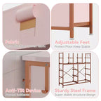 Commode à 12 tiroirs avec poche latérale, structure en acier, plateau en bois pour chambre à coucher, chambre d'enfant, placard, entrée
