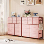 Commode à 12 tiroirs avec poche latérale, structure en acier, plateau en bois pour chambre à coucher, chambre d'enfant, placard, entrée