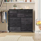 12 Drawers Dresser with Side Pocket,Steel Frame,Wood Top for Bedroom, Kids Room,Closet, Entryway