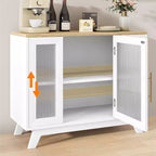 COZONY 36 Buffet avec portes en verre cannelé, étagère réglable, meuble de rangement moderne pour bar à café, pour cuisine et salle à manger