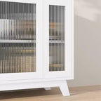 COZONY 36 Buffet avec portes en verre cannelé, étagère réglable, meuble de rangement moderne pour bar à café, pour cuisine et salle à manger