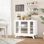 COZONY 36 Buffet avec portes en verre cannelé, étagère réglable, meuble de rangement moderne pour bar à café, pour cuisine et salle à manger