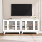 COZONY 36 Buffet avec portes en verre cannelé, étagère réglable, meuble de rangement moderne pour bar à café, pour cuisine et salle à manger