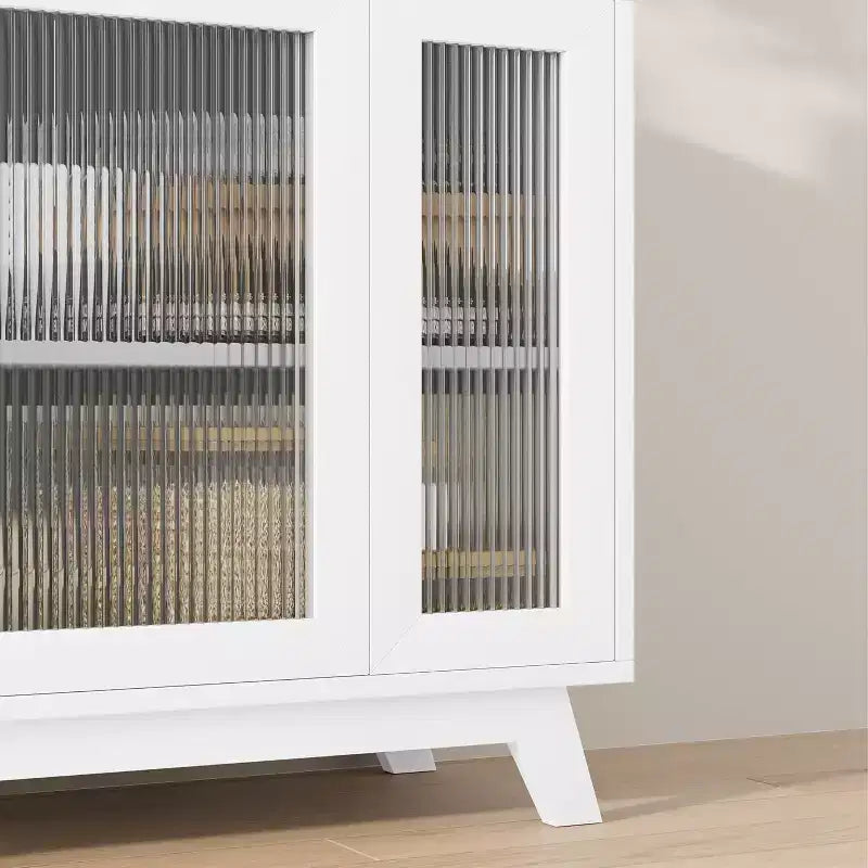 COZONY 36 Buffet avec portes en verre cannelé, étagère réglable, meuble de rangement moderne pour bar à café, pour cuisine et salle à manger