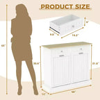 Meuble poubelle basculant avec tiroir escamotable, rangement de poubelle de cuisine de 75 litres pour salon