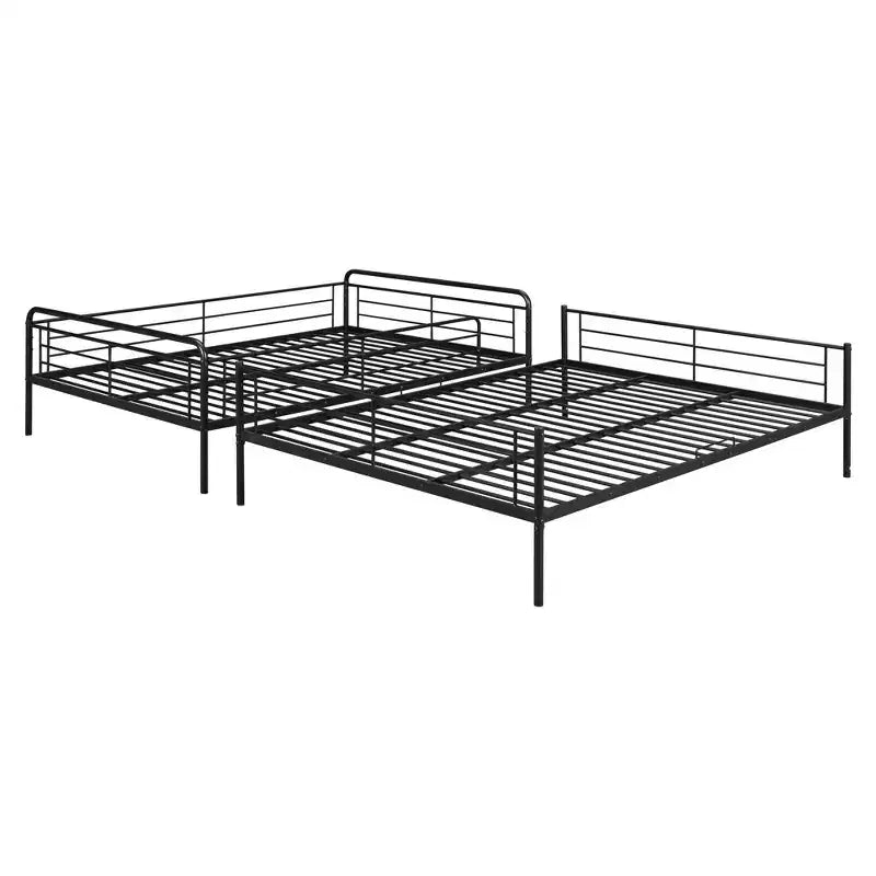 Lit superposé métallique Full XL sur Queen, convertible en 2 lits séparés, cadre de lit en fer robuste pour enfants et adolescents