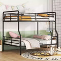 Full XL over Queen Metal Bunk Bed, Convertible into 2 Separate Beds, Heavy-Duty Iron Bed Frame for Kids Teens