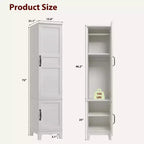 GustoWave Armoire de rangement avec portes, armoire en bois de 72 po avec tringle de suspension, armoire de rangement étroite et haute avec étagères réglables