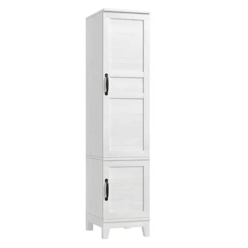GustoWave Armoire de rangement avec portes, armoire en bois de 72 po avec tringle de suspension, armoire de rangement étroite et haute avec étagères réglables