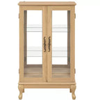 Okak Vitrine, Vitrine d'exposition avec 2 portes en verre trempé et étagères réglables, Armoire de rangement pour salon, chambre à coucher