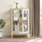 Okak Vitrine, Vitrine d'exposition avec 2 portes en verre trempé et étagères réglables, Armoire de rangement pour salon, chambre à coucher