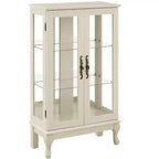 Okak Vitrine, Vitrine d'exposition avec 2 portes en verre trempé et étagères réglables, Armoire de rangement pour salon, chambre à coucher
