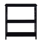Console Hostack 3 niveaux avec étagères de rangement, pieds en bois massif pour couloir et salon, noir