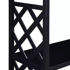 Console Hostack 3 niveaux avec étagères de rangement, pieds en bois massif pour couloir et salon, noir