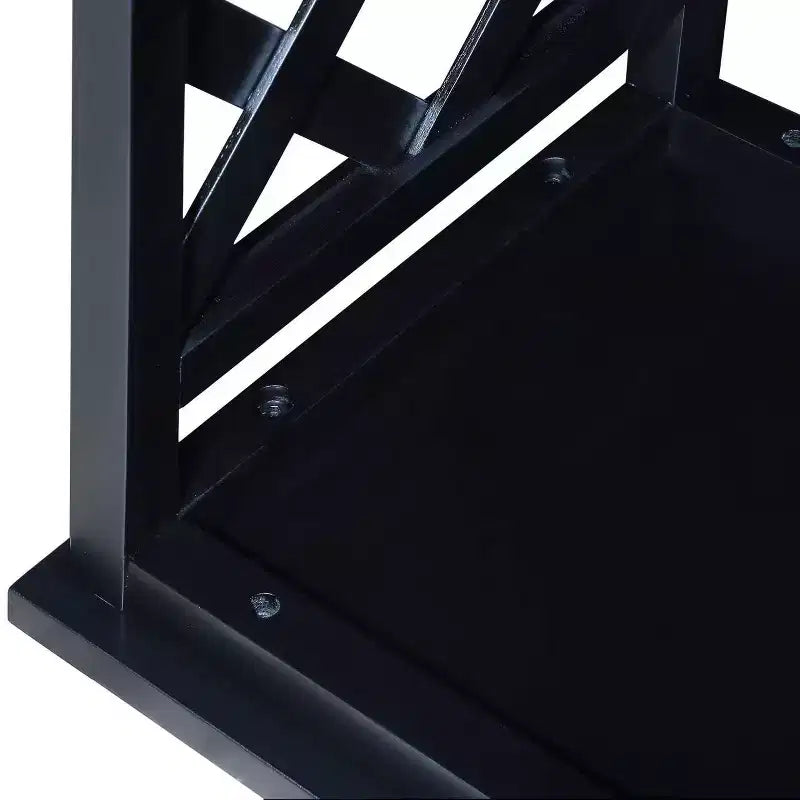 Console Hostack 3 niveaux avec étagères de rangement, pieds en bois massif pour couloir et salon, noir
