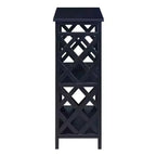 Console Hostack 3 niveaux avec étagères de rangement, pieds en bois massif pour couloir et salon, noir