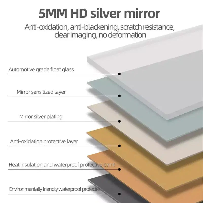 Miroir mural Whisen avec cadre en aluminium et contrôle tactile dimmable, anti-buée, 48x32 - Argent
