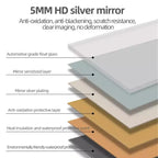 Miroir mural Whisen avec cadre en aluminium et contrôle tactile dimmable, anti-buée, 48x32 - Argent