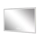 Miroir mural Whisen avec cadre en aluminium et contrôle tactile dimmable, anti-buée, 48x32 - Argent