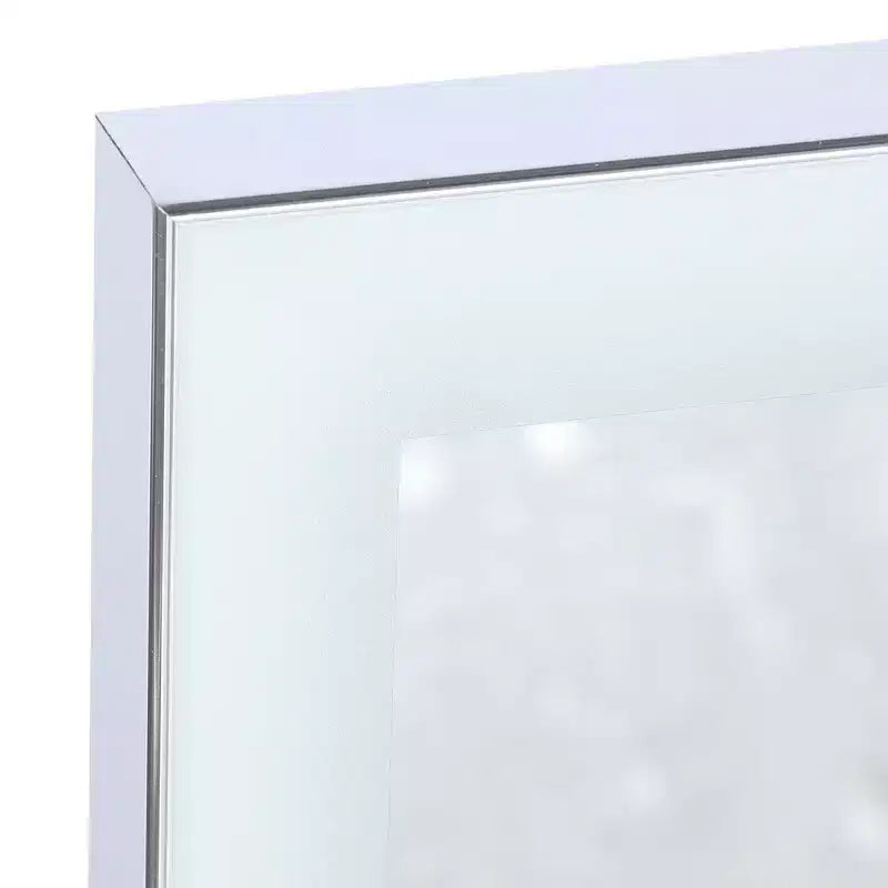 Miroir mural Whisen avec cadre en aluminium et contrôle tactile dimmable, anti-buée, 48x32 - Argent