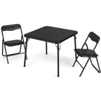 Ensemble Table et Chaises Pliantes COZONY, Table d'Activités Pliable Rembourrée avec 2 Chaises, Structure Métallique Portable