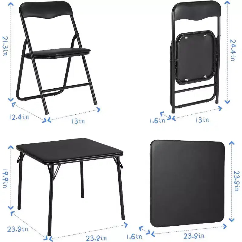 Ensemble Table et Chaises Pliantes COZONY, Table d'Activités Pliable Rembourrée avec 2 Chaises, Structure Métallique Portable