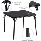 Ensemble Table et Chaises Pliantes COZONY, Table d'Activités Pliable Rembourrée avec 2 Chaises, Structure Métallique Portable