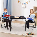 Ensemble Table et Chaises Pliantes COZONY, Table d'Activités Pliable Rembourrée avec 2 Chaises, Structure Métallique Portable