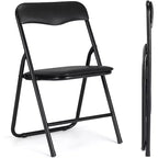 Ensemble Table et Chaises Pliantes COZONY, Table d'Activités Pliable Rembourrée avec 2 Chaises, Structure Métallique Portable