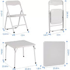 Ensemble Table et Chaises Pliantes COZONY, Table d'Activités Pliable Rembourrée avec 2 Chaises, Structure Métallique Portable