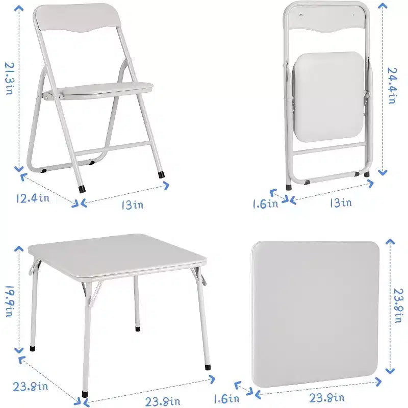 Ensemble Table et Chaises Pliantes COZONY, Table d'Activités Pliable Rembourrée avec 2 Chaises, Structure Métallique Portable