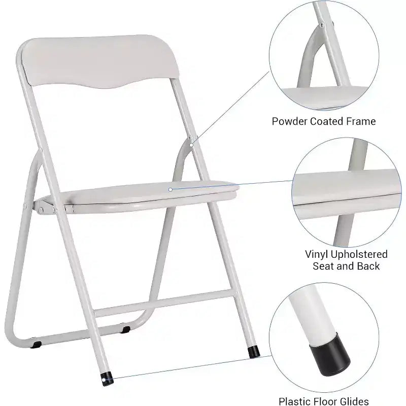 Ensemble Table et Chaises Pliantes COZONY, Table d'Activités Pliable Rembourrée avec 2 Chaises, Structure Métallique Portable