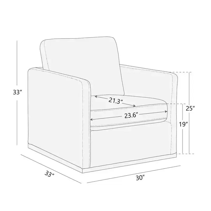 Fauteuil d'appoint pivotant moderne Spruce&Spring avec accoudoirs