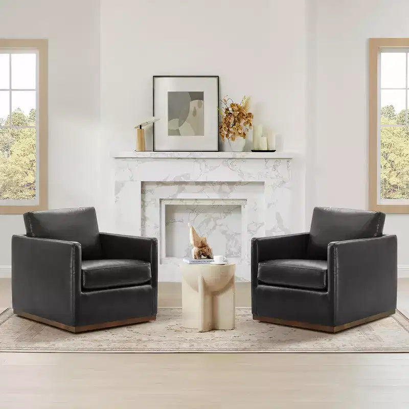 Fauteuil d'appoint pivotant moderne Spruce&Spring avec accoudoirs