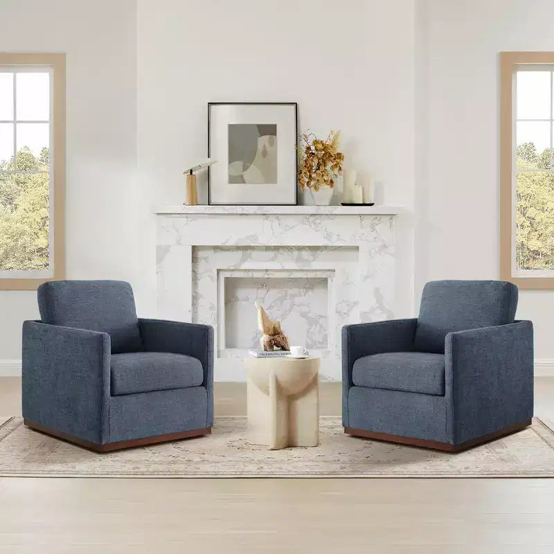 Fauteuil d'appoint pivotant moderne Spruce&Spring avec accoudoirs