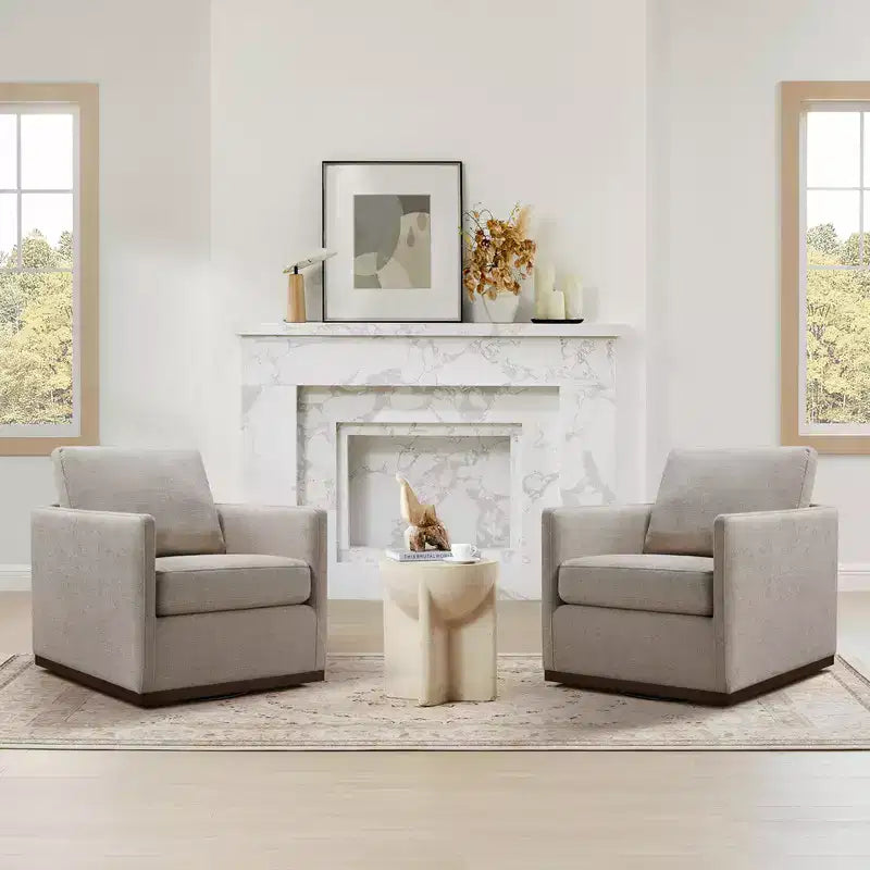 Fauteuil d'appoint pivotant moderne Spruce&Spring avec accoudoirs