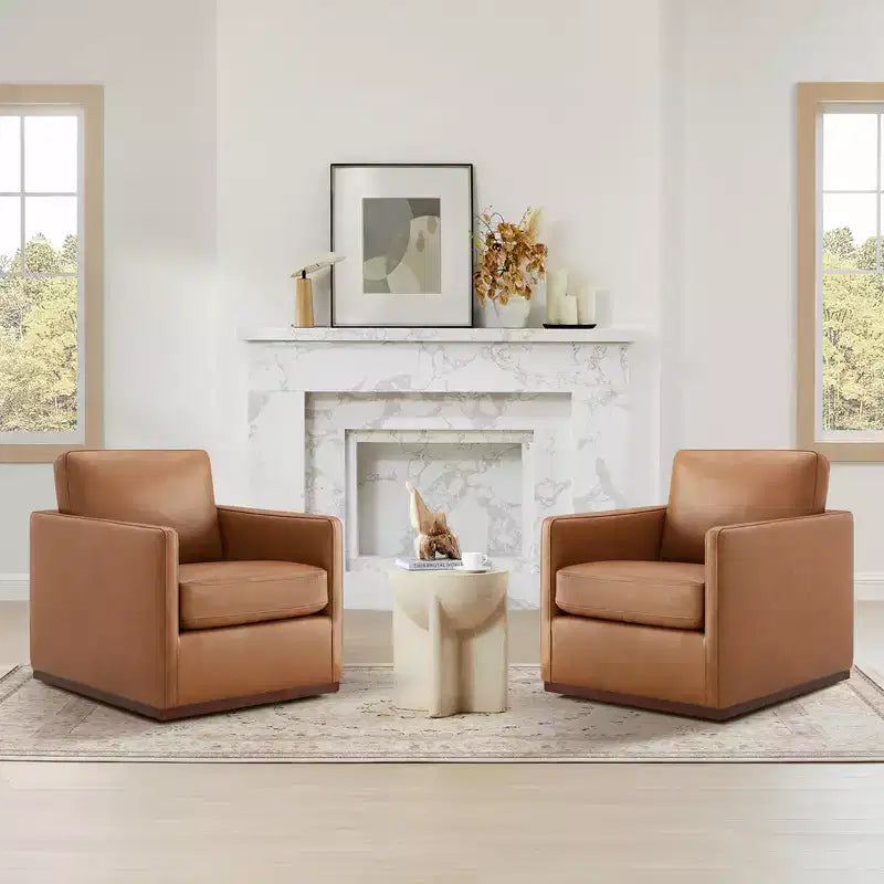 Fauteuil d'appoint pivotant moderne Spruce&Spring avec accoudoirs