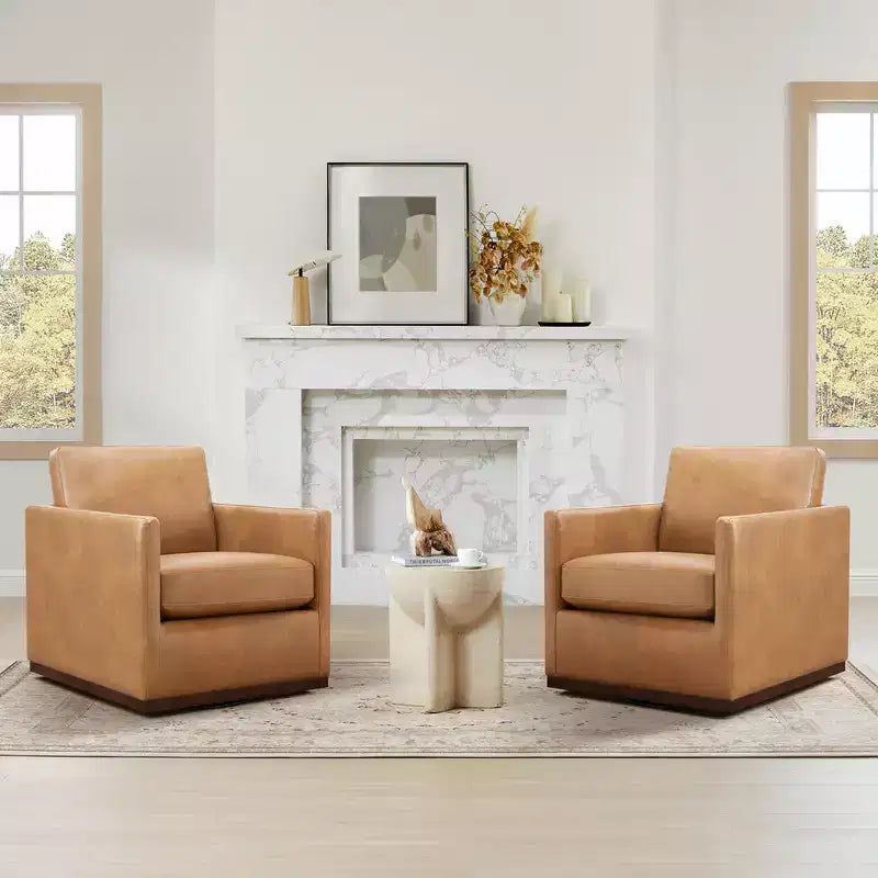 Fauteuil d'appoint pivotant moderne Spruce&Spring avec accoudoirs