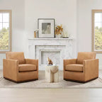 Fauteuil d'appoint pivotant moderne Spruce&Spring avec accoudoirs