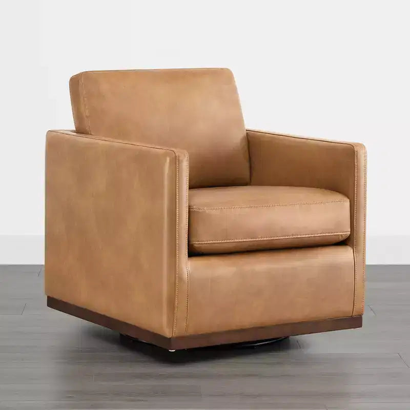 Fauteuil d'appoint pivotant moderne Spruce&Spring avec accoudoirs