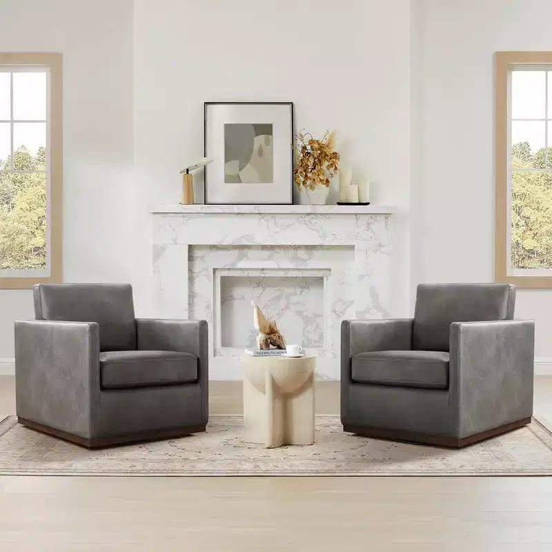 Fauteuil d'appoint pivotant moderne Spruce&Spring avec accoudoirs
