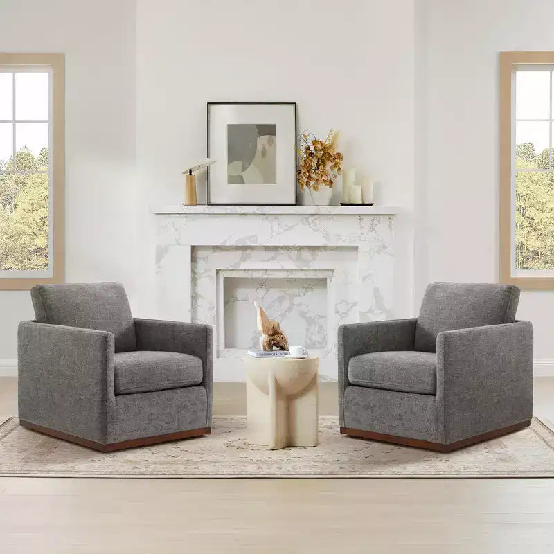 Fauteuil d'appoint pivotant moderne Spruce&Spring avec accoudoirs