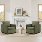Fauteuil d'appoint pivotant moderne Spruce&Spring avec accoudoirs
