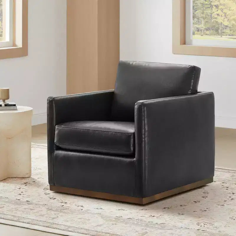 Fauteuil d'appoint pivotant moderne Spruce&Spring avec accoudoirs