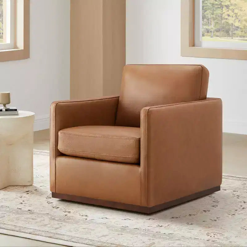 Fauteuil d'appoint pivotant moderne Spruce&Spring avec accoudoirs
