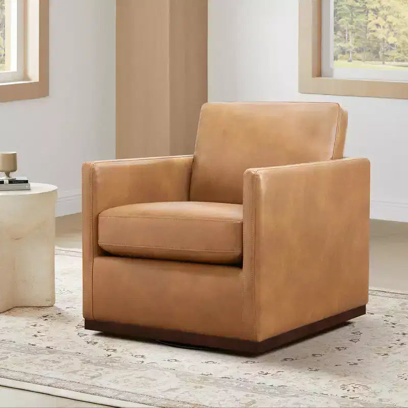 Fauteuil d'appoint pivotant moderne Spruce&Spring avec accoudoirs
