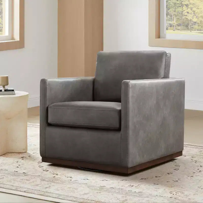 Fauteuil d'appoint pivotant moderne Spruce&Spring avec accoudoirs